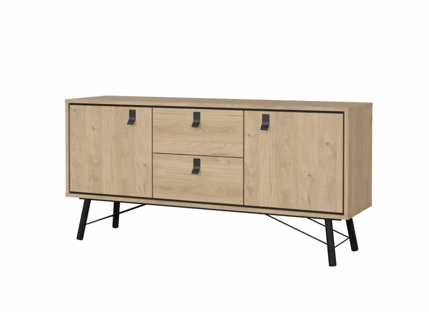 Dressoir Ry 151cm - decor - bruin & zwart- Dressoirs
