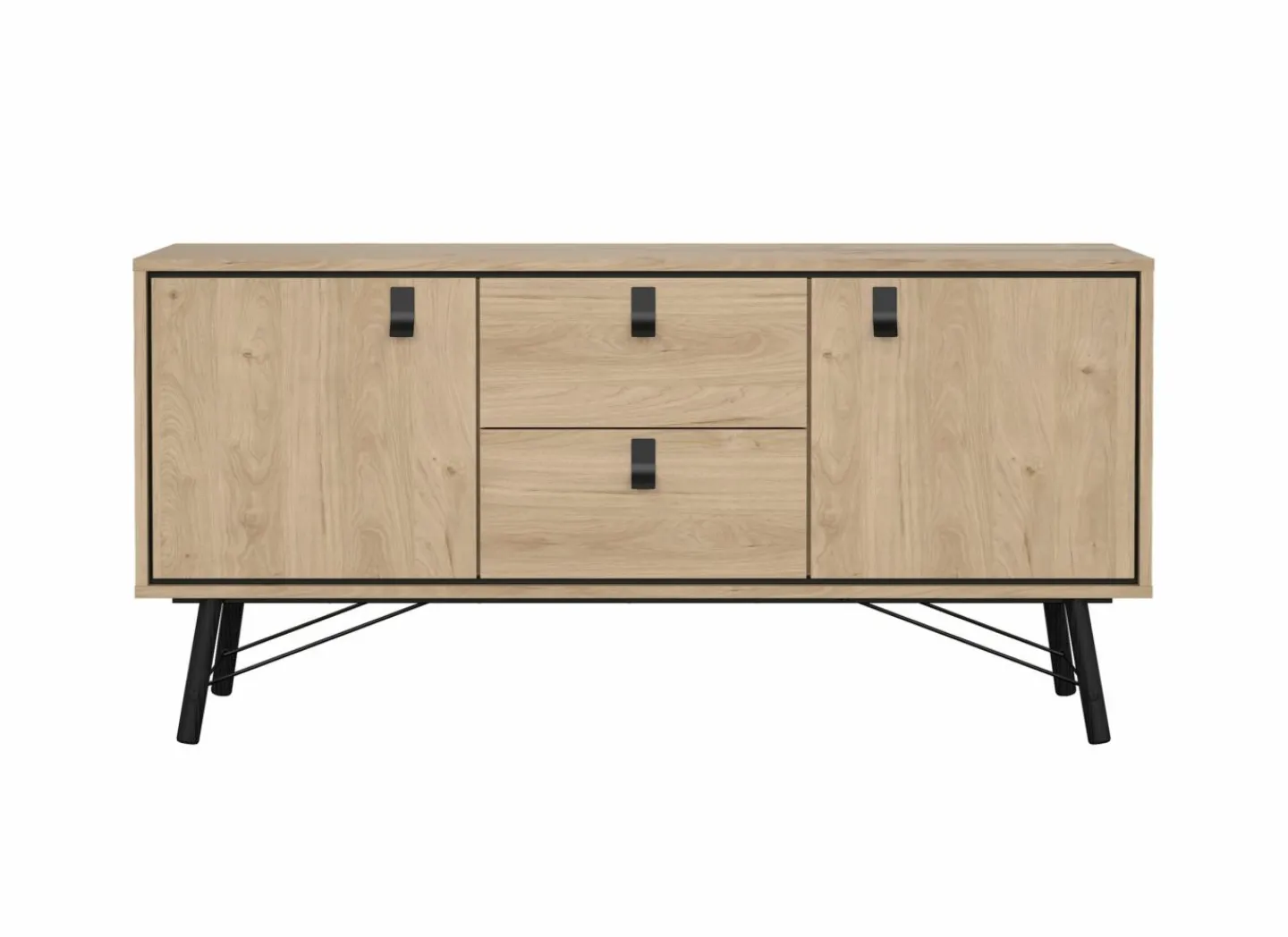 Dressoir Ry 151cm - decor - bruin & zwart- Dressoirs