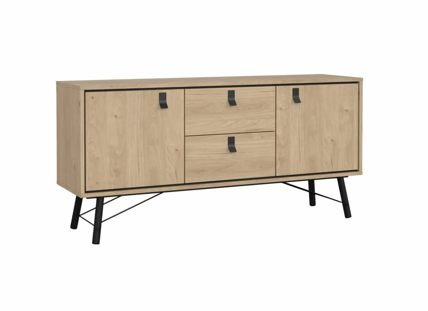 Dressoir Ry 151cm - decor - bruin & zwart- Dressoirs