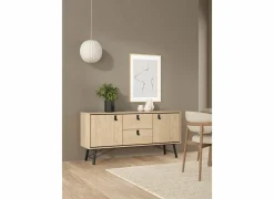 Dressoir Ry 151cm - decor - bruin & zwart- Dressoirs