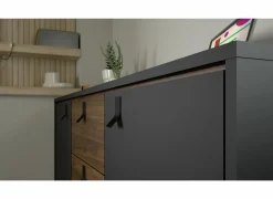 Dressoir Ry 151cm - decor - matzwart & okkernoot- Dressoirs