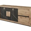 Dressoir Sacha 210cm - melamine - canyon oak & marble- Dressoirs