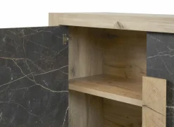 Dressoir Sacha 210cm - melamine - canyon oak & marble- Dressoirs