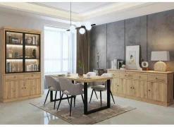 Dressoirs|Dressoir Valencia 225cm - melamine - lichte eik