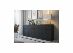 Dressoir Valencia 225cm - melamine - zwarte eik- Dressoirs