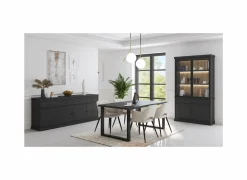 Dressoir Valencia 225cm - melamine - zwarte eik- Dressoirs