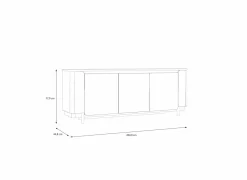 Dressoirs|Dressoir Vodol 205cm - decor - zand & zwart
