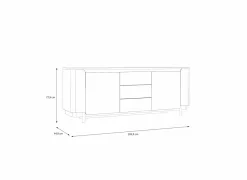 Dressoirs|Dressoir Vodol 205cm - decor - zand & zwart
