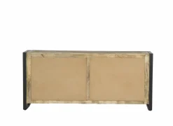 Dressoir Woodstock 200cm - mango massief & metaal - naturel & zwart- Dressoirs