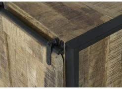 Dressoir Woodstock 200cm - mango massief & metaal - naturel & zwart- Dressoirs