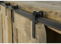 Dressoir Woodstock 200cm - mango massief & metaal - naturel & zwart- Dressoirs