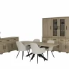 Niet Voorgemonteerd|Eetkamer Alba met 4 stoelen Casimir - tafel 225x100cm - dressoir 199cm & dressoir 233cm met opzetstuk