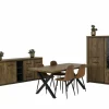 Niet Voorgemonteerd|Eetkamer Ensor met 4 stoelen Speech - tafel 190x95cm - dressoir 230cm - vitrinekast 125cm