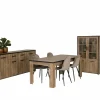 Eetkamer Esther met 4 stoelen Charlton - tafel 180x90cm - dressoir 210cm - vitrinekast 110cm- Niet Voorgemonteerd