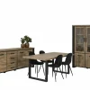 Niet Voorgemonteerd|Eetkamer Estrella met 4 stoelen Charlton - tafel 190x95cm - dressoir 225cm - vitrinekast 126cm