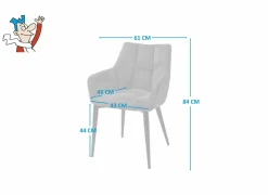 Fauteuil Conan 61x56x84cm - stof - donkergrijs- Fauteuils