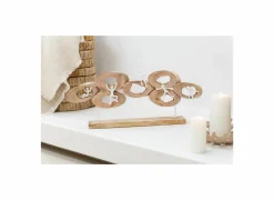 J line Decoratieve Accessoires|Figuur 5 in ring H31cm - mango massief - naturel