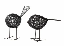 Figuur Amari Vogel 18xH14cm - metaal - zwart- Tuindecoratie|Decoratieve Accessoires