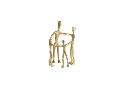 J line Figuur Familie kring H31cm - aluminium - goud- Decoratieve Accessoires