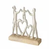 Decoratieve Accessoires|Figuur Family H20cm - aluminium/mango hout - zilver/naturel
