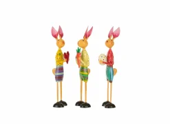 J line Decoratieve Accessoires|Figuur Konijn met hart, ei of wortel H25cm