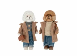 Figuur Poedel H34cm - polystone - multicolor- Decoratieve Accessoires