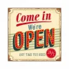 Foto op canvas We're Open 60x60cm- Andere Wanddecoratie