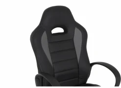 Gamestoel Maquina 60x65x120cm - lederlook - zwart & grijs- Gamestoelen|Bureaustoelen