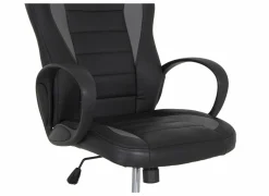 Gamestoel Maquina 60x65x120cm - lederlook - zwart & grijs- Gamestoelen|Bureaustoelen