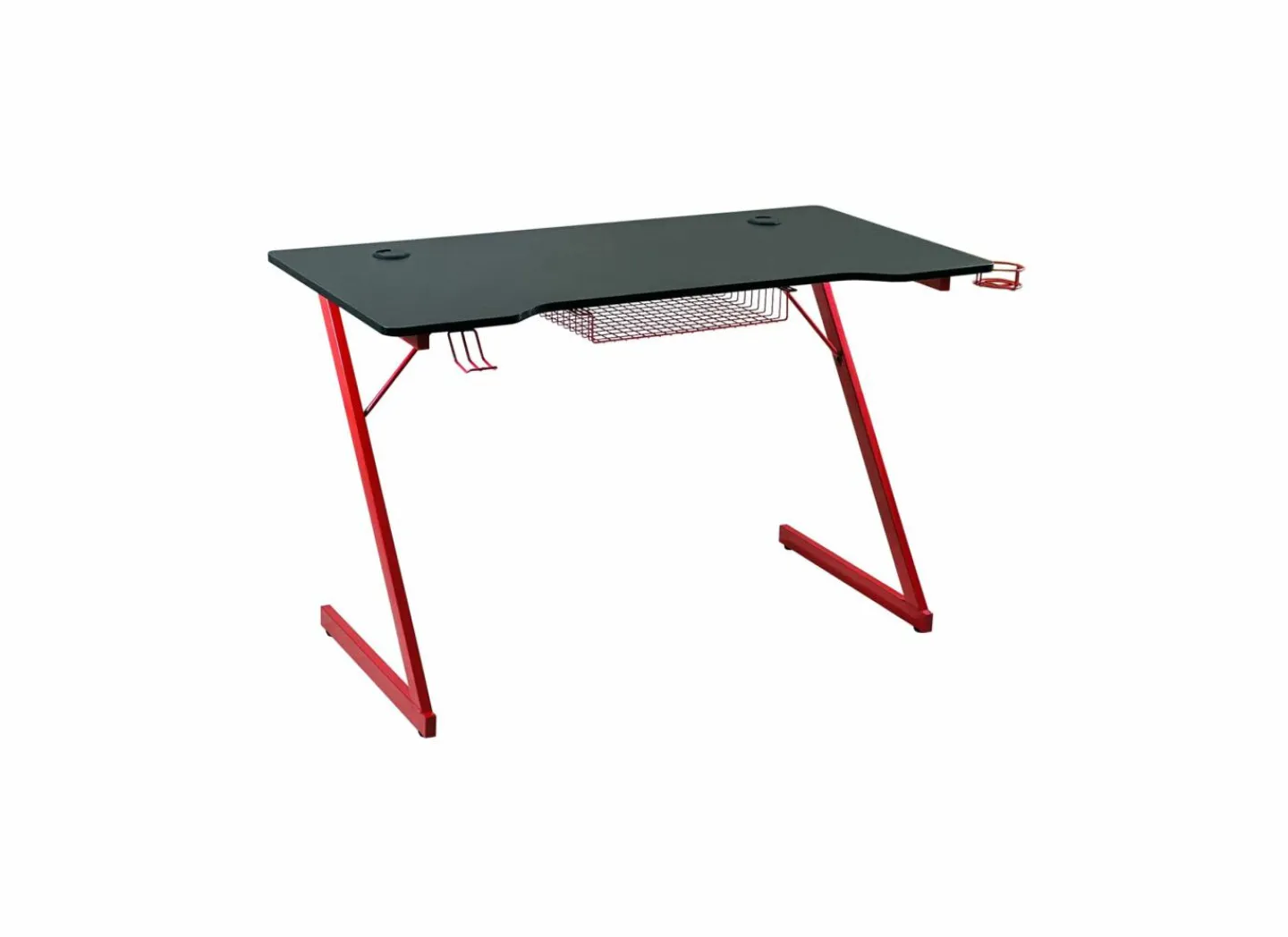 Gamingbureau Roald 120x60x74cm - melamine & metaal - rood & zwart- Woonkamer Bureau|Kinderbureaus