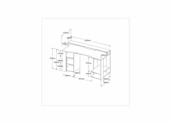 Gamingbureau 152x62cm - decor - zwart- Gamingbureau|Woonkamer Bureau