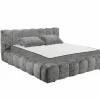 Gestoffeerd bed Bexley 160x200cm - stof - grijs inclusief bodem en matras- Compleet Bed|Tweepersoonsbedden