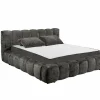 Gestoffeerd bed Bexley 160x200cm - stof - zwart inclusief bodem en matras- Compleet Bed|Tweepersoonsbedden