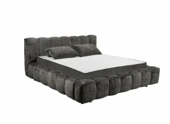 Gestoffeerd bed Bexley 160x200cm - stof - zwart inclusief bodem en matras- Compleet Bed|Tweepersoonsbedden