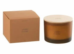 Geurkaars Ambre Intime Ø11,5x10cm - glas/paraffine - oranje- Kaars & Houder