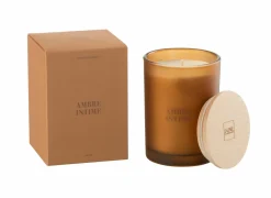 Geurkaars Ambre Intime Ø8,5x12,5cm - glas/paraffine - oranje- Kaars & Houder