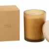 Kaars & Houder|Geurkaars Santal Satine Ø10,5cm - glas/paraffine - oranje
