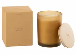 Kaars & Houder|Geurkaars Santal Satine Ø10,5cm - glas/paraffine - oranje