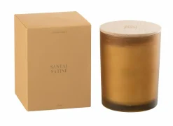Kaars & Houder|Geurkaars Santal Satine Ø10,5cm - glas/paraffine - oranje