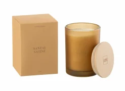 Kaars & Houder|Geurkaars Santal Satine Ø8,5x12,5cm - glas/paraffine - oranje