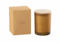 Kaars & Houder|Geurkaars Santal Satine Ø8,5x12,5cm - glas/paraffine - oranje