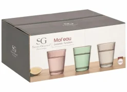 Waterglazen|Glas Mal'eau 34cl - glas - multicolor set van 6
