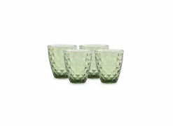 Salt & Pepper Waterglazen|Glas Prisma 22cl - glas - groen set van 4