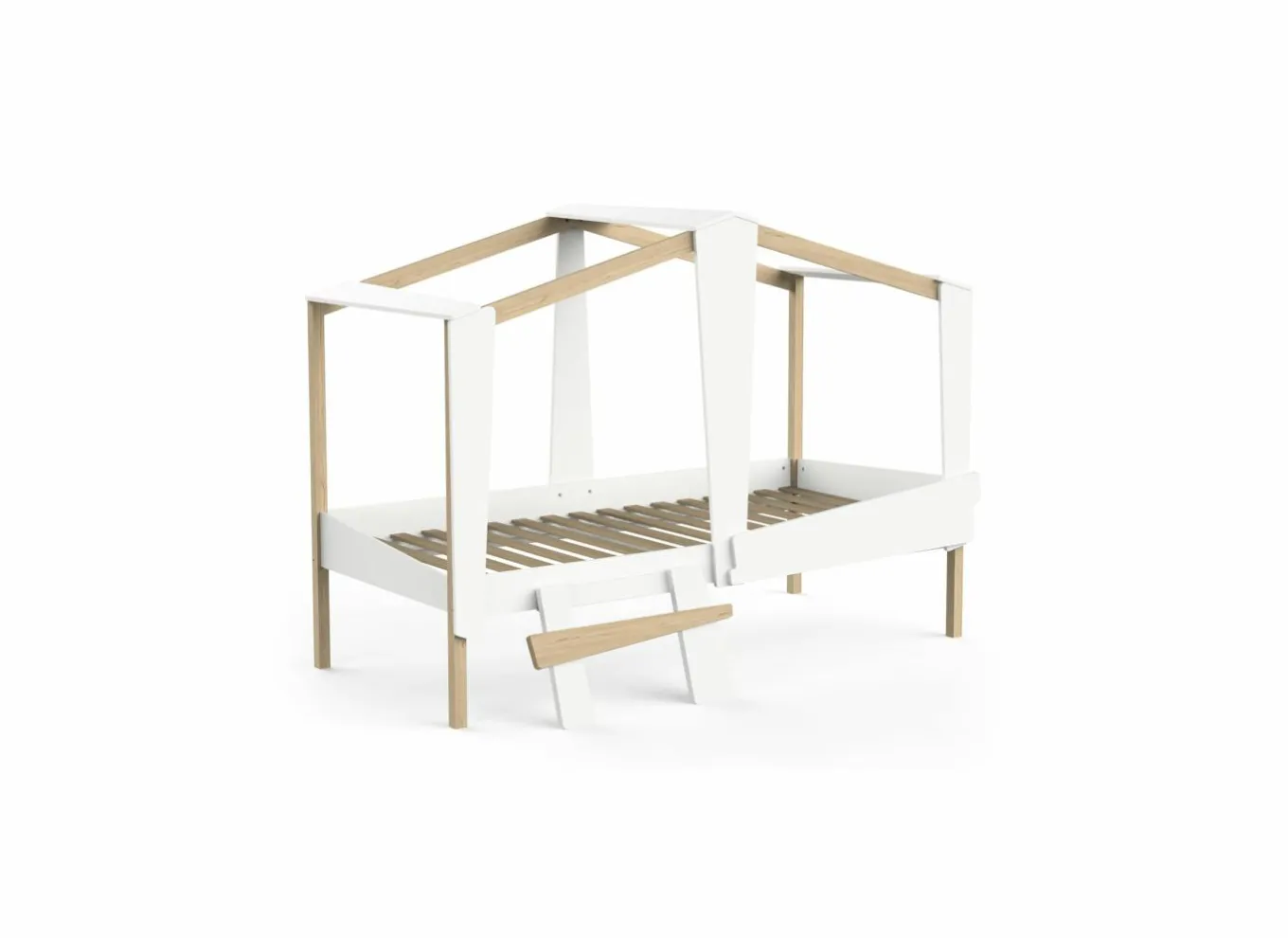 Hoogslapers|Hoogslapers|Halfhoogslaper Cabane 90x200cm - decor - wit