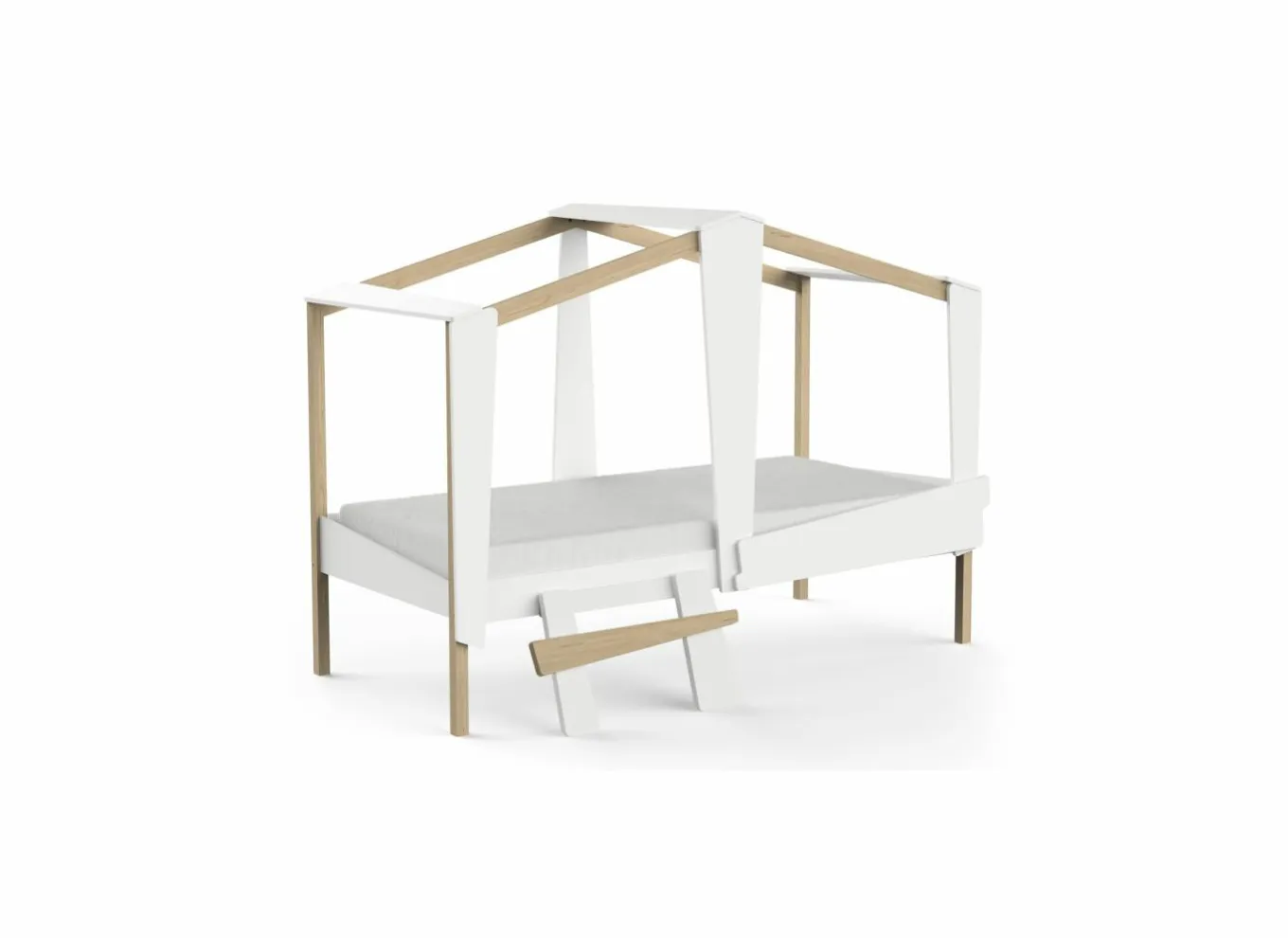 Hoogslapers|Hoogslapers|Halfhoogslaper Cabane 90x200cm - decor - wit