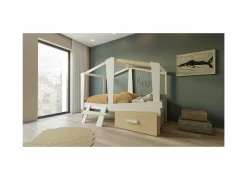 Hoogslapers|Hoogslapers|Halfhoogslaper Cabane 90x200cm - decor - wit