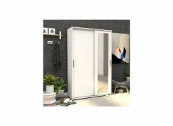 Halkast Cuzco 120x40x187cm - melamine - wit- Halkasten|Schoenenkasten