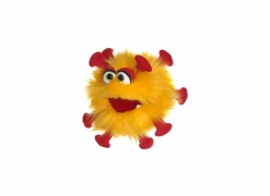Handpop Gisa Grippchen H25cm - polyester - rood/geel- Kinderdecoratie|Pluche Knuffels