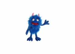 Handpop Monster to go Schmackes H30cm - polyester - blauw- Kinderdecoratie|Pluche Knuffels