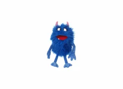 Handpop Monster to go Schmackes H30cm - polyester - blauw- Kinderdecoratie|Pluche Knuffels
